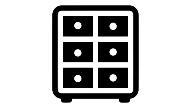 Plastic storage cabinet icon representing lightweight furniture for home organization and efficient household item stora