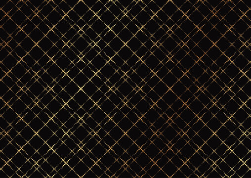 Luxury geometric abstract background with golden rhombuses mosaic. Premium seamless pattern with glitter