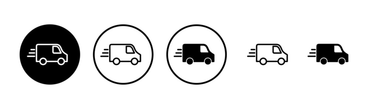 Delivery truck icon logo design. Delivery truck sign and symbol. Shipping fast delivery icon