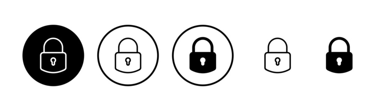 Lock icon logo design. Padlock sign and symbol. Encryption icon. Security symbol