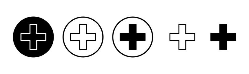 Obraz premium Plus icon logo design. Add plus sign and symbol