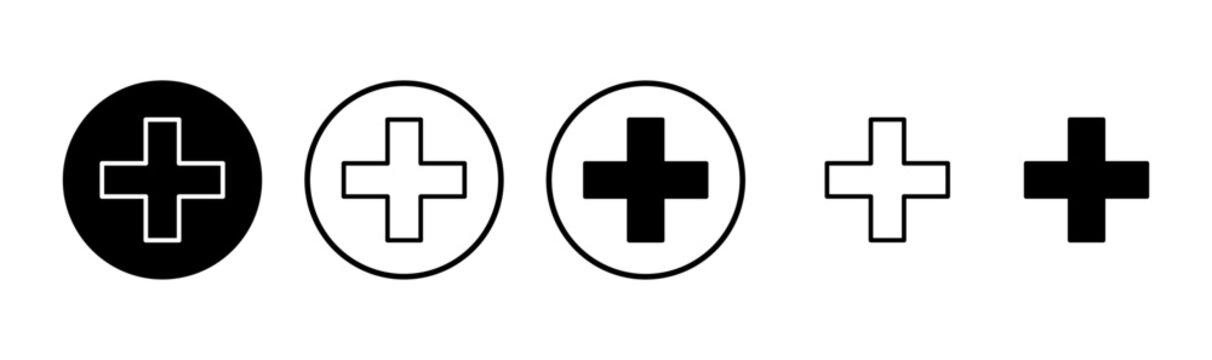 Plus icon logo design. Add plus sign and symbol