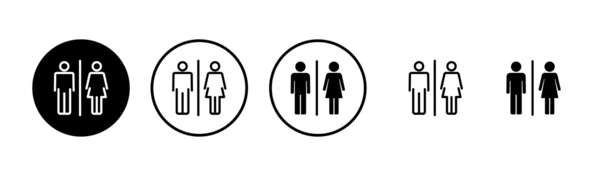 Toilet icon logo design. Girls and boys restrooms sign and symbol. bathroom sign. wc, lavatory