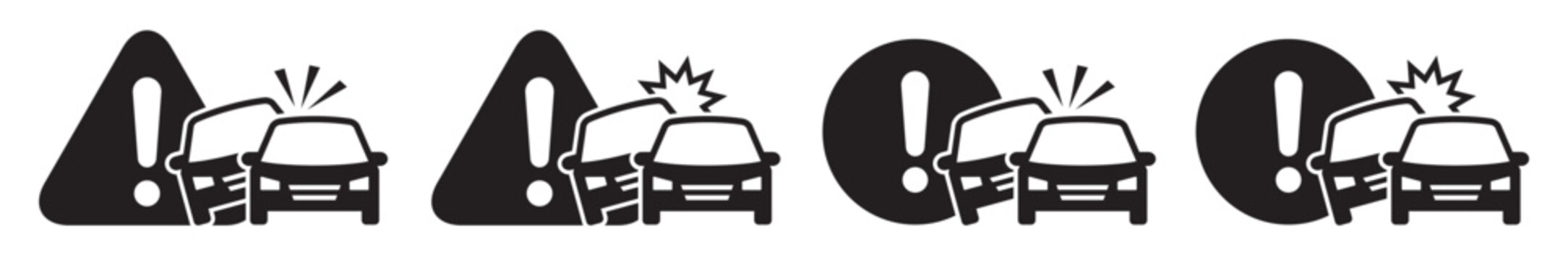 Car accident warning icon, Car crash icon, vector illustration