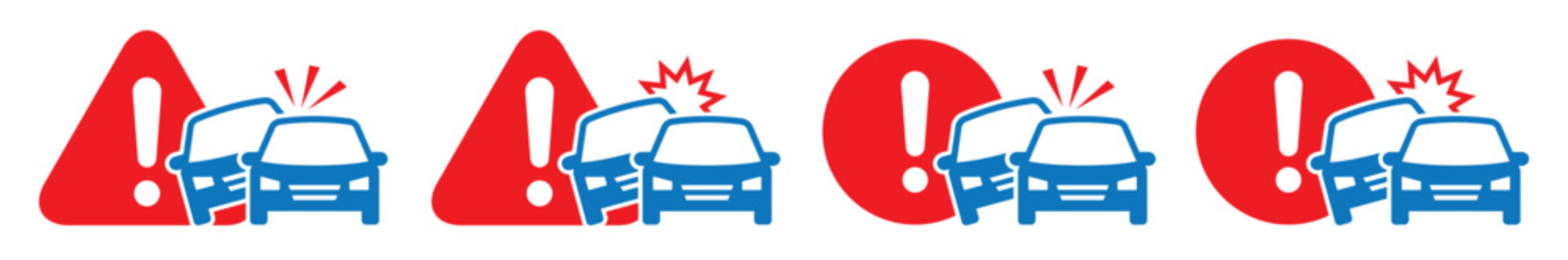 Car accident warning icon, Car crash icon, vector illustration