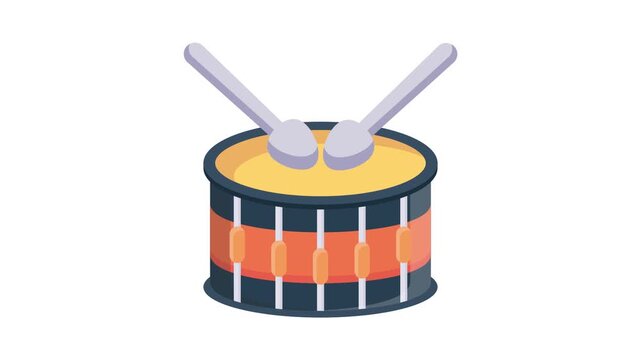 A drum accompanied by two spoons positioned on it, indicating a potential for drumming activity.