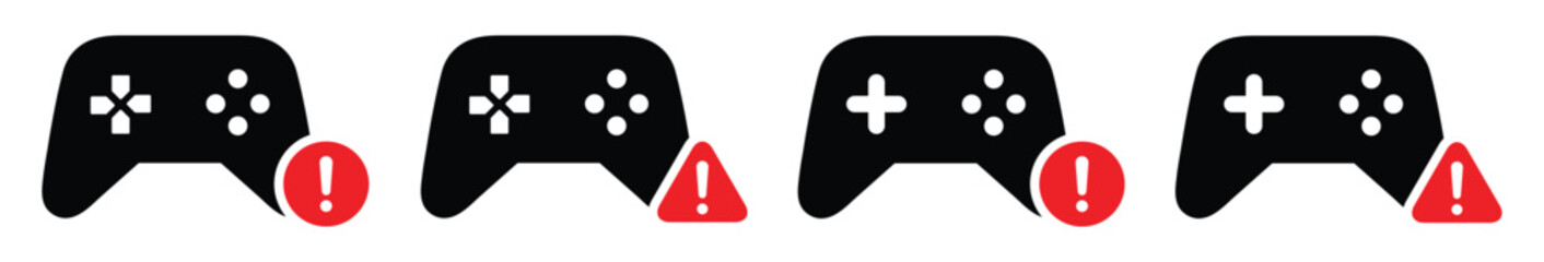Joystick warning icon. Game console error set icon, vector illustration © Combotec