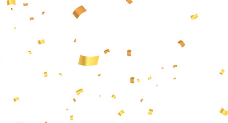 Falling isolated Gold Confetti. Glitter celebration PNG, Falling shiny gold confetti overlay on transparent background. Glossy golden festive tinsel. holiday © HALIMA