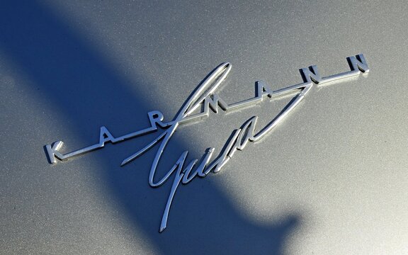 Volkswagen Karmann Ghia classic car chrome emblem closeup