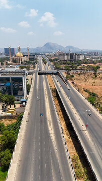 Vertical Aerial shot of Abuja City Highway