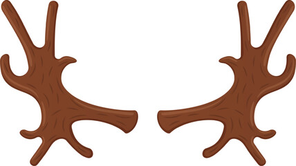 Animal deer reindeer antlers cartoon illustration on white © WinWin