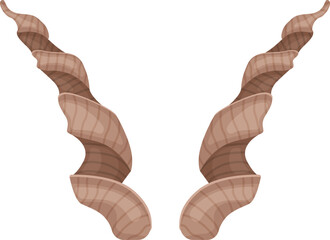 Horns of wild antelope animal on white background © WinWin