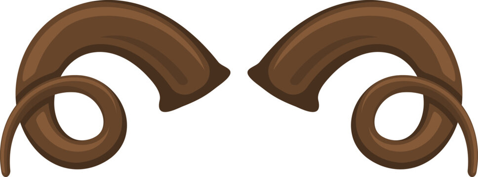 Brown ram horns curling depicting strength and nature
