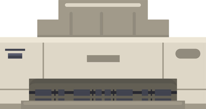 Old dot matrix printer illustration with flat design