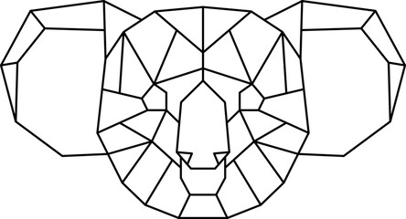 Koala head abstract geometric line art illustration drawing © WinWin