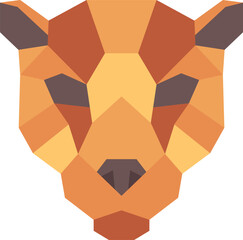 Abstract geometric cat head design modern animal © WinWin