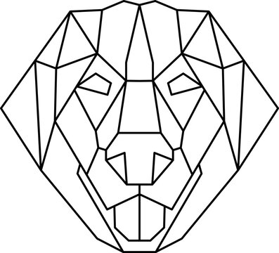 Dog head geometry drawing representing loyal domestic animal