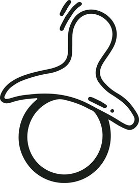 Baby pacifier comfort icon representing childhood and infancy