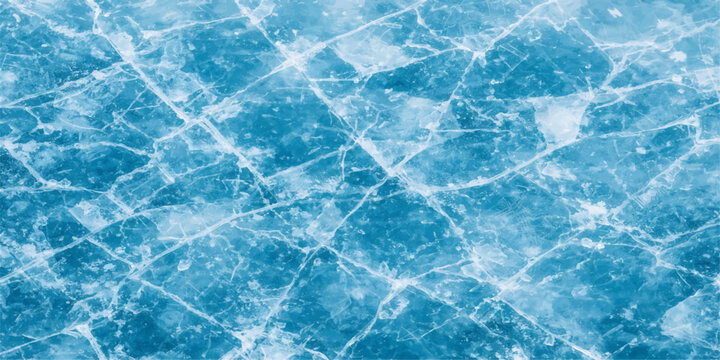 Abstract close-up captures the frozen artistry of a cracked ice surface, the intricate patterns and textures, a visual testament to the power of natural elements and transformation.