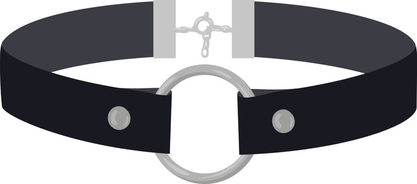 Black leather choker featuring a metal O ring