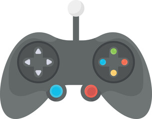   A video game controller resting on a plain white background, showcasing its design and buttons clearly. © Flaticons