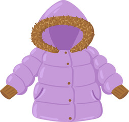 Purple puffer jacket providing warmth for winter clothing © WinWin