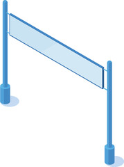 Obraz premium Isometric empty transparent banner for message display