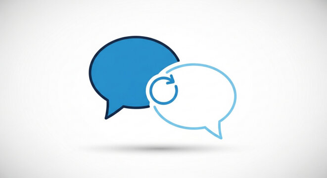 Two speech bubbles chatting conversation exchange ideas