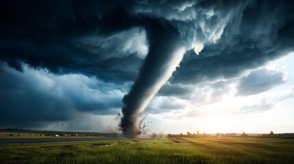 Dark Skies with Swirling Wind Currents During a Tornado Event in Nature