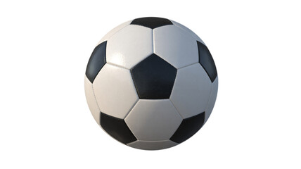 Fototapeta premium 3D rendering of a traditional black and white soccer ball on white background