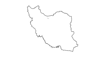 Fototapeta premium Black and white Iran map vector ilustration 