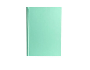 Single mint green hardcover book isolated on a transparent background png 1