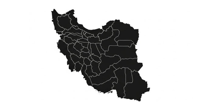 Black and white Iran map vector ilustration 