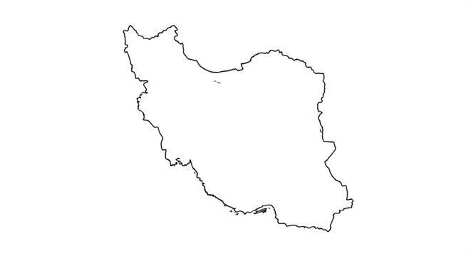 Black and white Iran map vector ilustration 