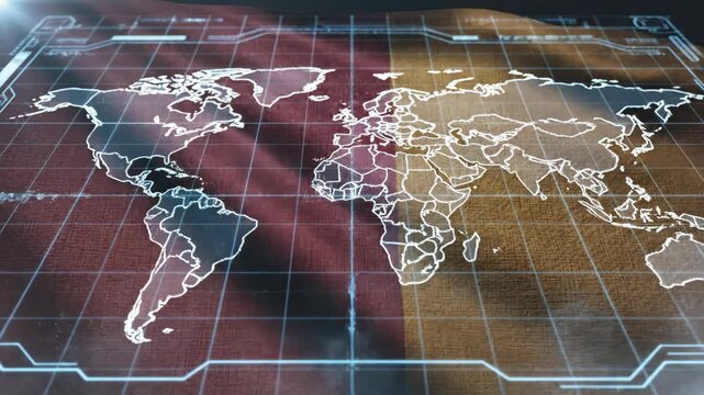 Video of ISR geopolitical concept with country flag background theme, strategic intelligence and global security visual for news media, defense analysis, and political commentary branding.