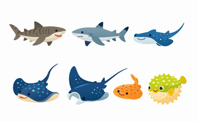 set of funny monsters