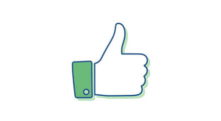 Fototapeta premium A simple thumbs up icon expressing approval. PNG, isolated on white background