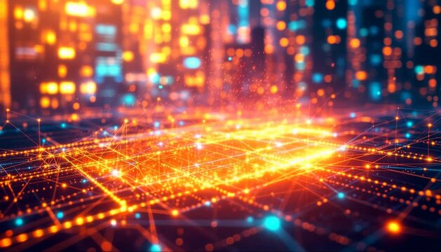 5G network data streaming animation 