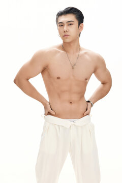 Young, handsome, muscular Asian male image