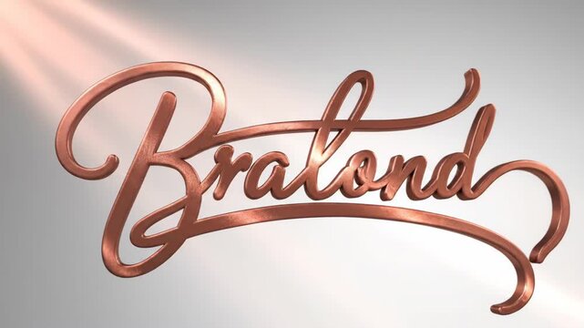 Video of contemporary handwritten brand title animation with chic feminine aesthetic, boutique cosmetics logo presentation, graceful script lettering showcase, clean studio backdrop, satin ribbon-like
