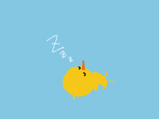 眠っているヒヨコさん © Dot&Link
