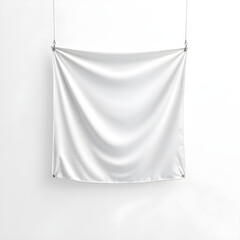 Naklejka premium White banner hanging with transparent background