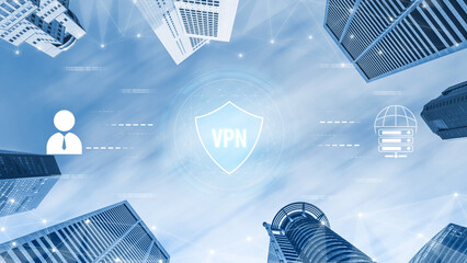 Fototapeta premium VPN security protects network access. VPN security encrypts data, hides identity, VPN security defends traffic, and VPN security secures connection from threats. Vouch