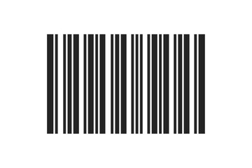Simple black and white barcode symbol for product identification and scanning isolated