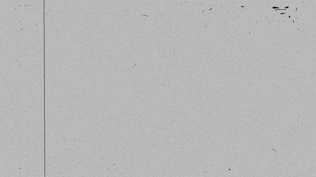 Classic old film tape defects effect with white scratch marks and textured grain on alpha channel background 4K video.