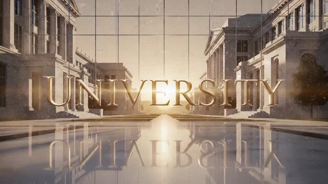 Video of University Promo Background &ndash; elegant title reveal for academic branding, higher education marketing intro, refined institutional identity backdrop, clean scholarly design aesthetic, stately