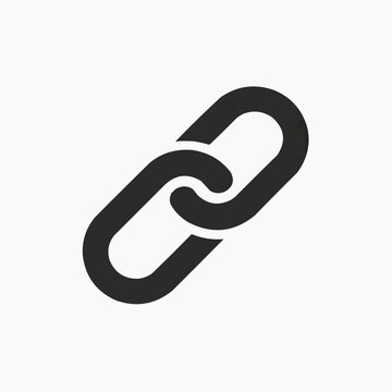 one chain links icon, Attach / Lock symbol stock illustration