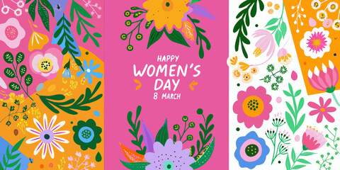 Colorful floral pattern with a women s day greeting card design © Provhash