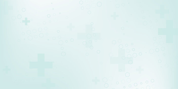 Medical healthcare seamless background. Green blue cross pattern. Repeating plus symbol wallpaper. Vector hospital pattern. Tech backdrop for presentation, banner, booklet, brochure, leaflet, poster.