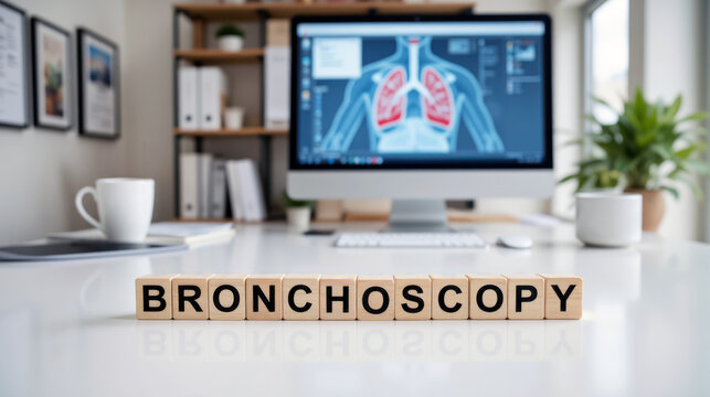 Bronchoscopy procedure in pulmonology for airway examination and lung diagnosis, respiratory endoscopy for bronchi assessment and clinical evaluation in pulmonary medicine and hospital care
